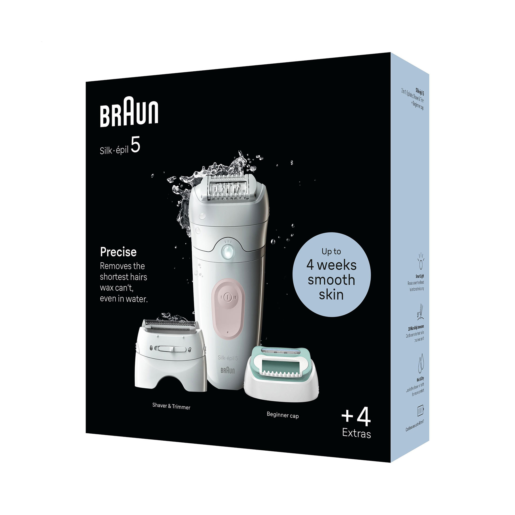 Електричний епілятор Braun Silk-epil 5 SE 5-050 (насадка для новачків, 1 шт + насадка для бритви, 1 шт + насадка-тример, 1 шт + чохол, 1 шт)