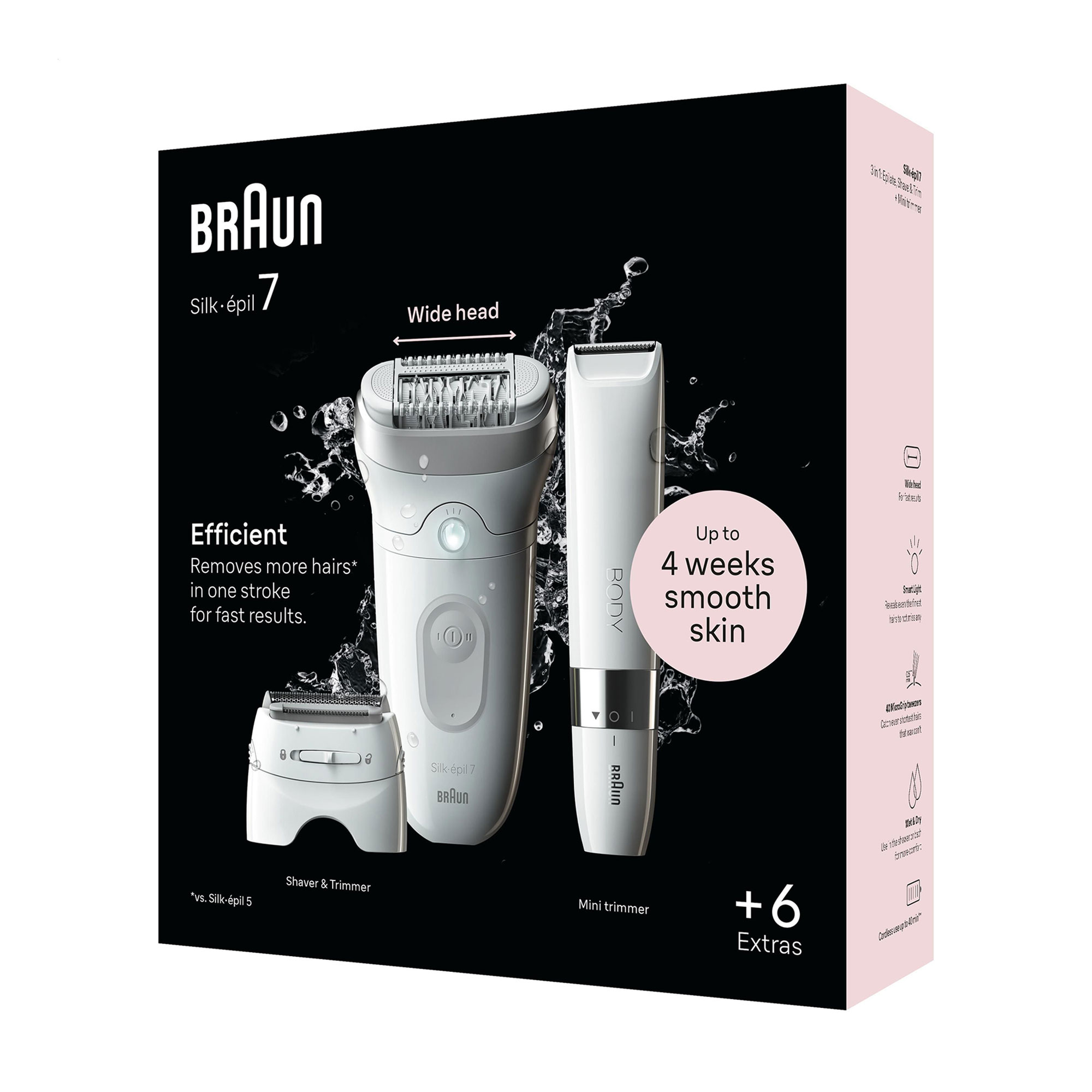 Електричний епілятор Braun Silk-epil 7 SE 7-441 (бікіні-тример, 1 шт + бритвенна голівка, 1 шт + насадка, 1 шт + тример, 1 шт)